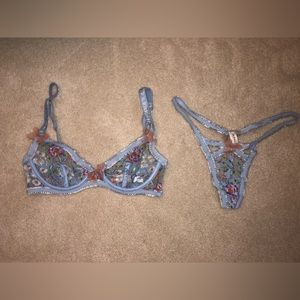 For Love & Lemons “Garden” Bra and Thong Panty